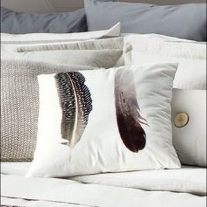 Two "Feathers" cushions in microvelvet 45x45 cm